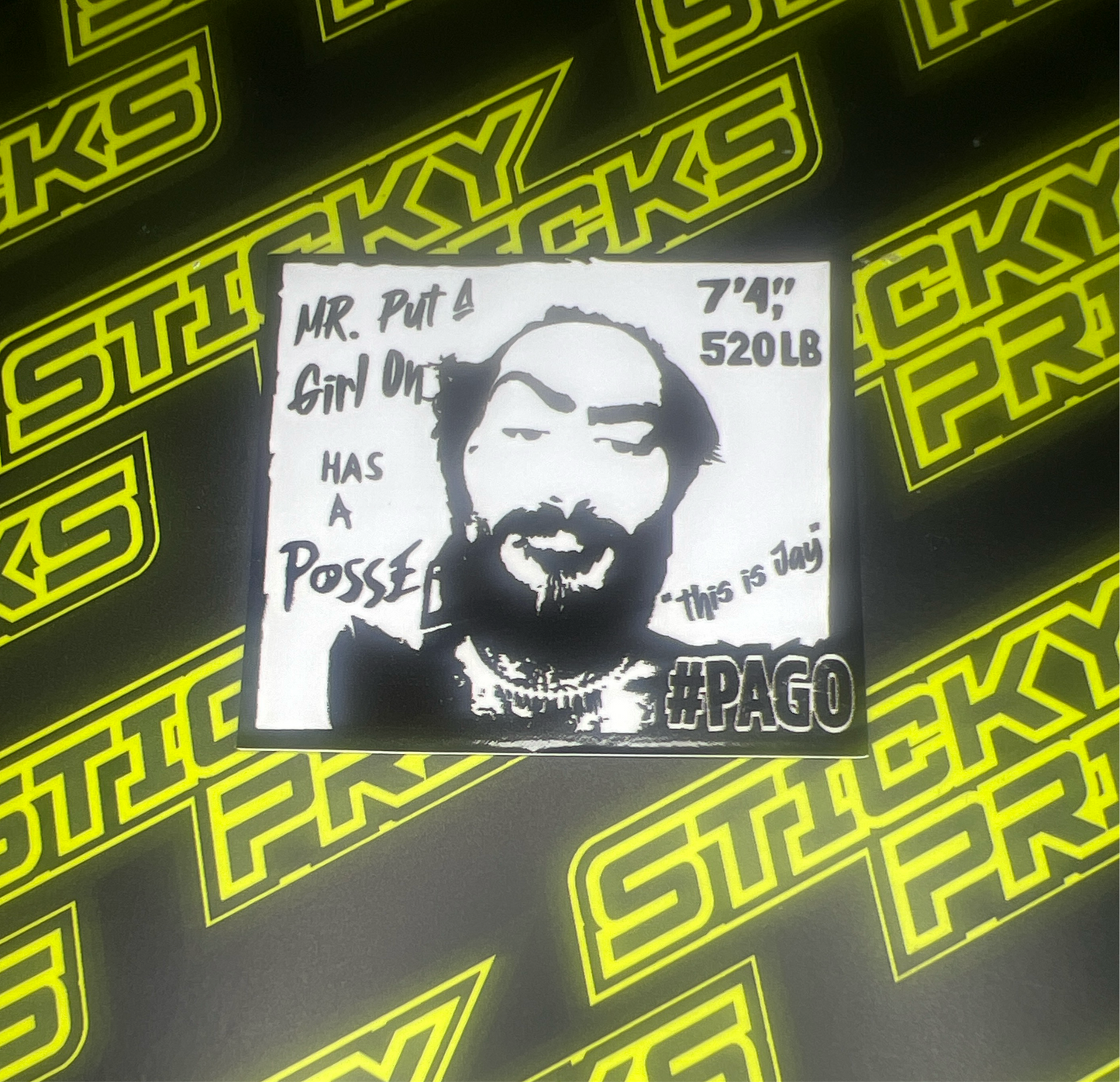 “Mr. Put A Girl On has a posse” Glossy Sticker