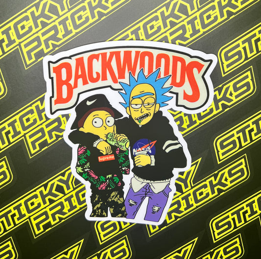 Backwoods Rick and Morty - 4” Waterproof Sticker